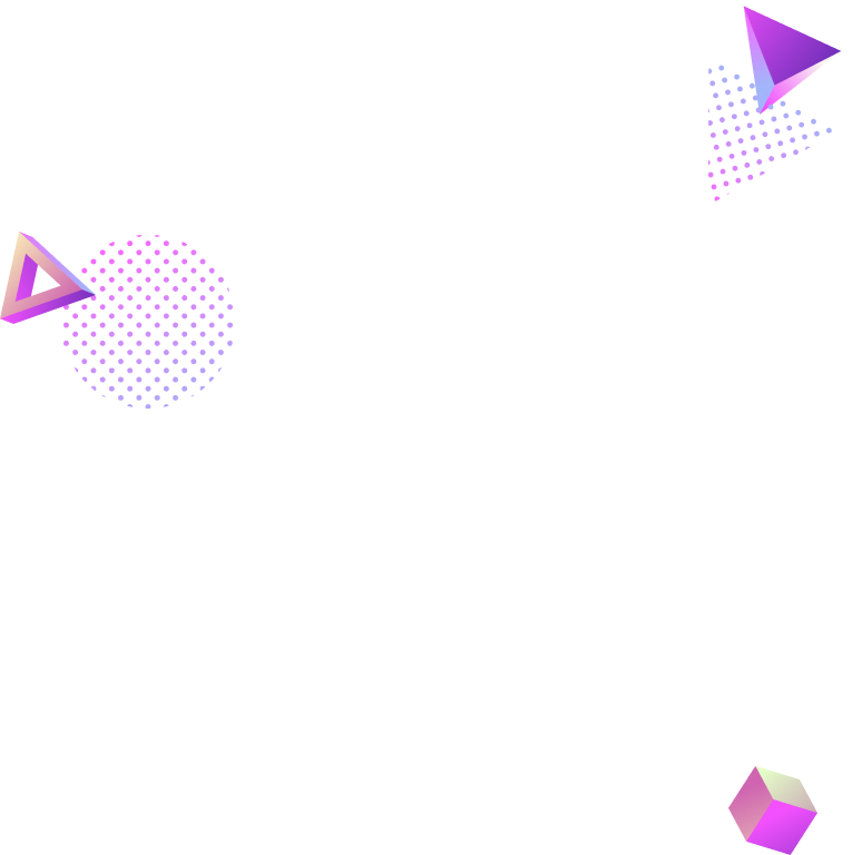 Colorful geometric shapes on black background